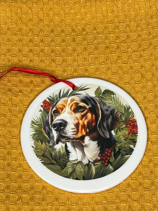 American foxhound Christmas ornament