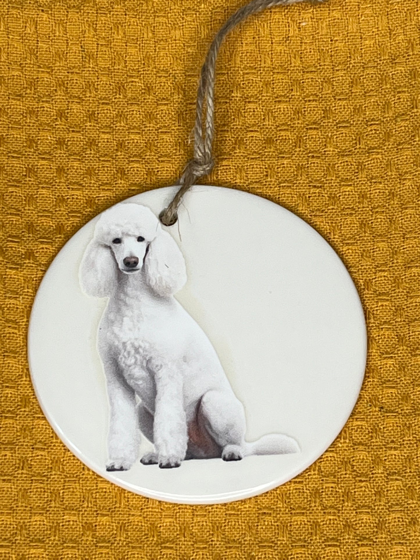 Standard poodle (White)ceramic ornament