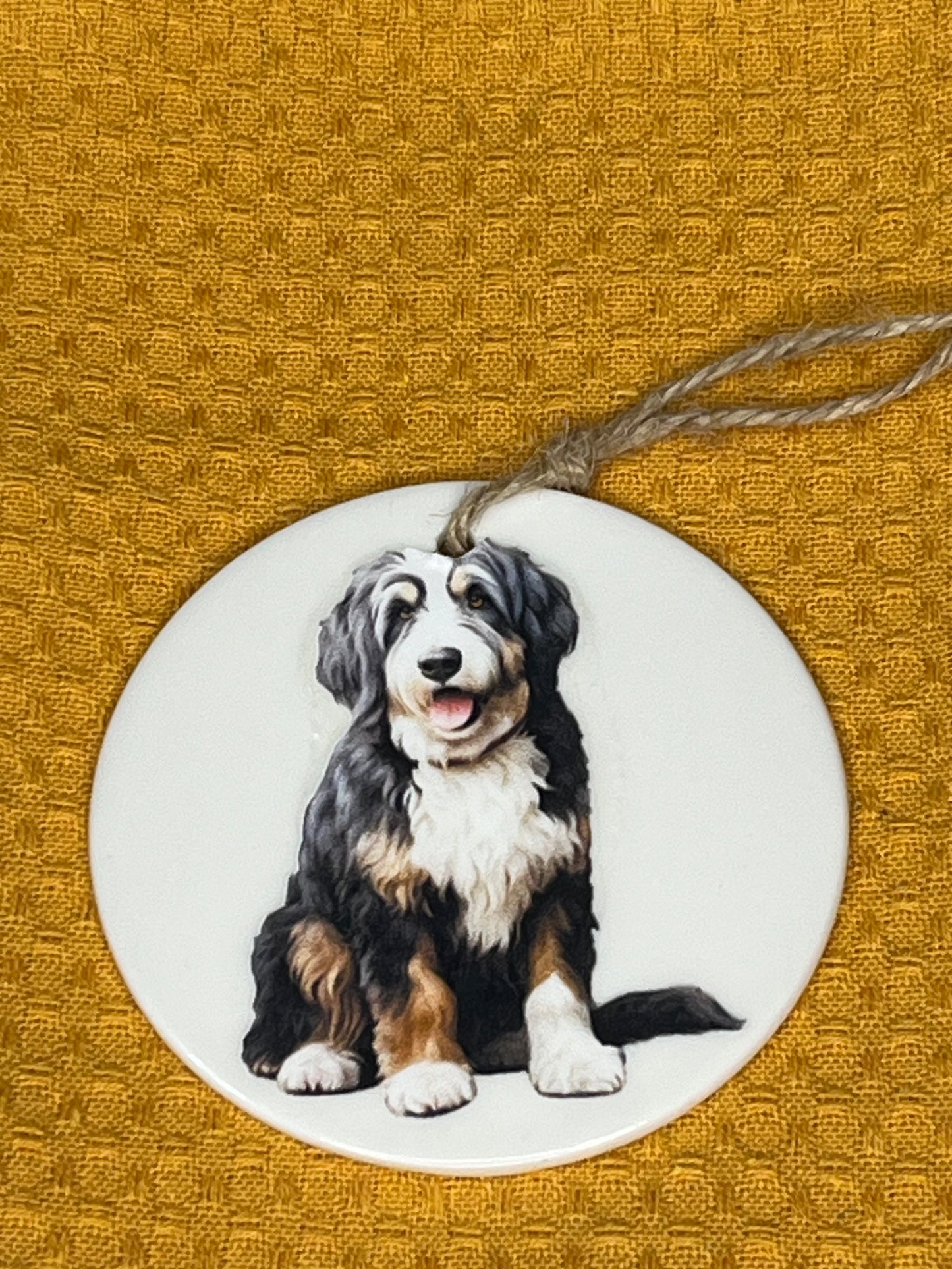 Bernadoodle ceramic ornament