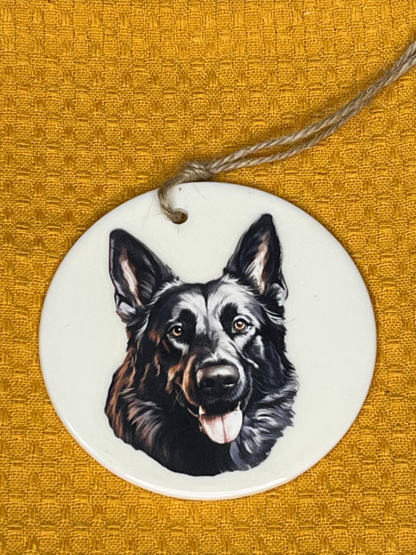 German Shepherd (Black ) Ceramic ornament