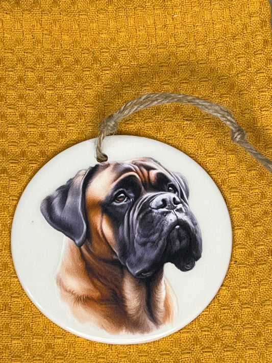 Boxer ceramic ornament