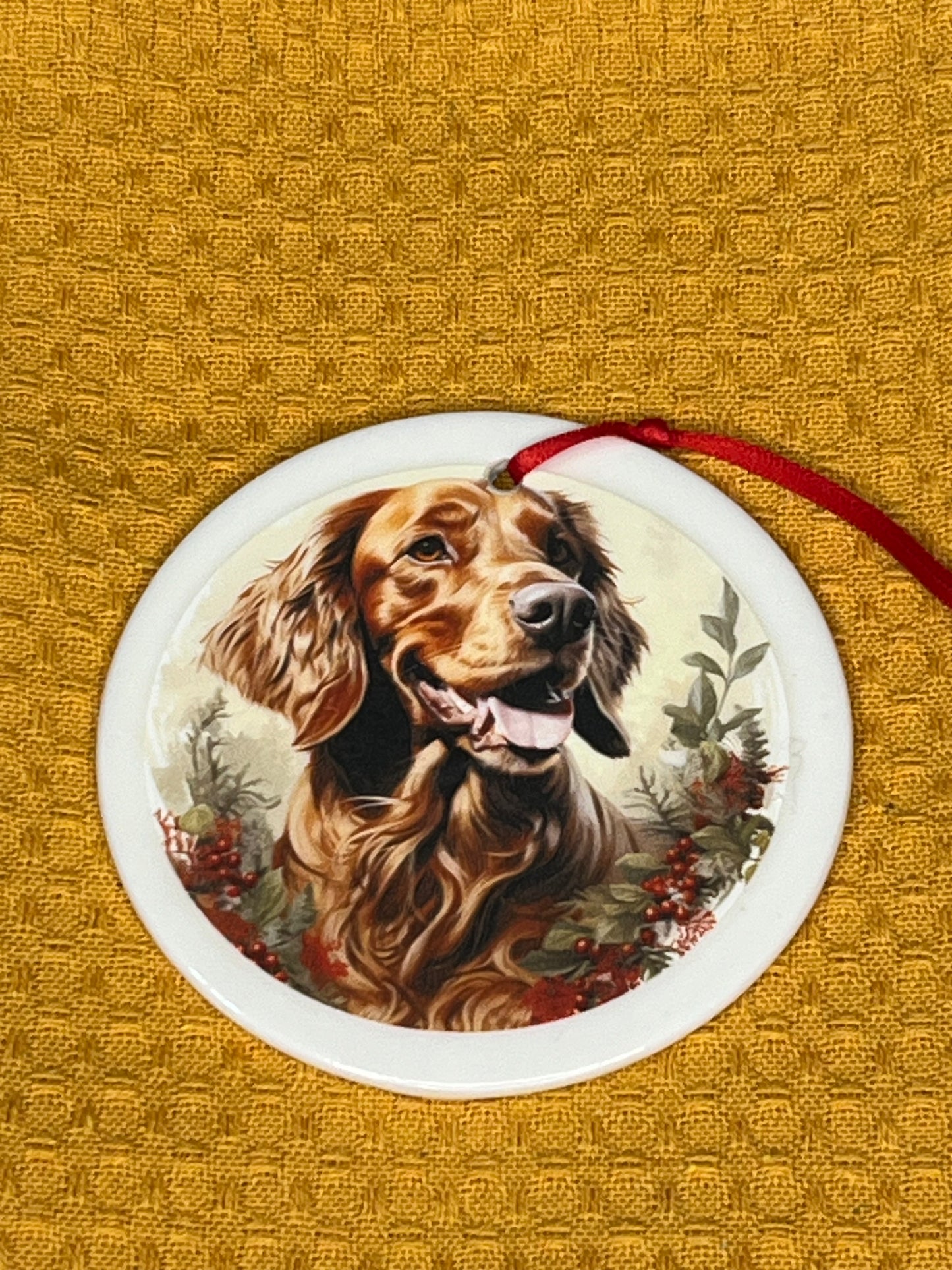 Irish setter Christmas ornament