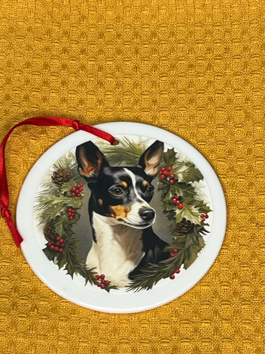 Rat terrier Christmas ornament