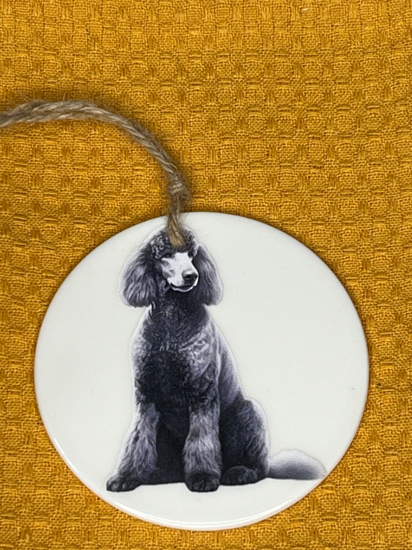 Standard Poodle (Black) ceramic ornament