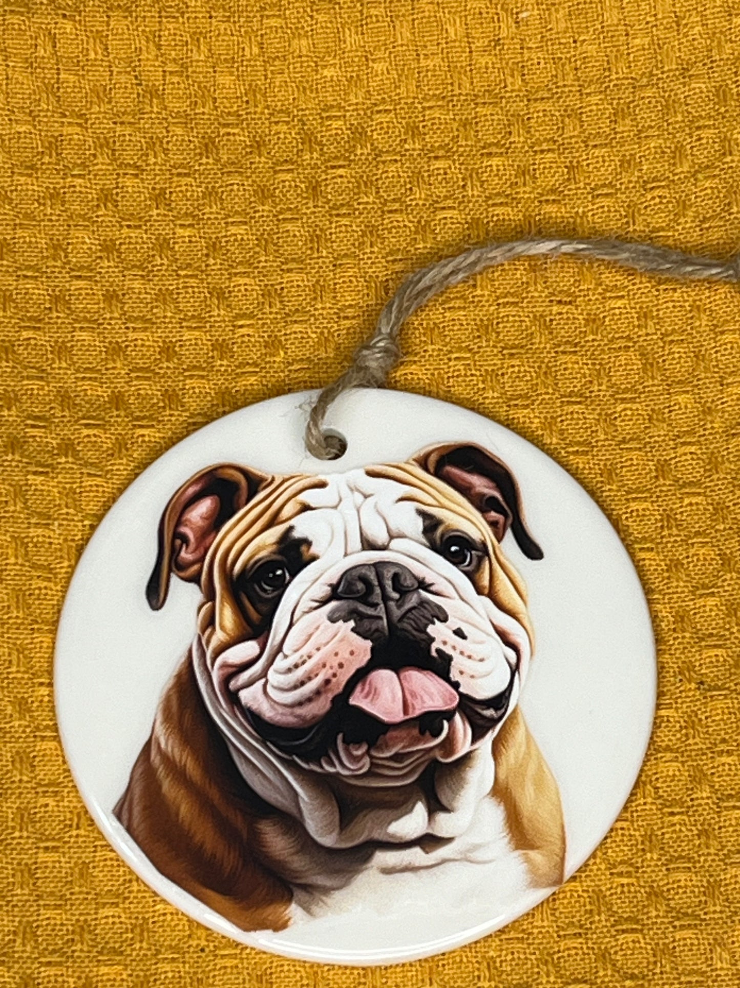 English Bulldog ceramic ornament