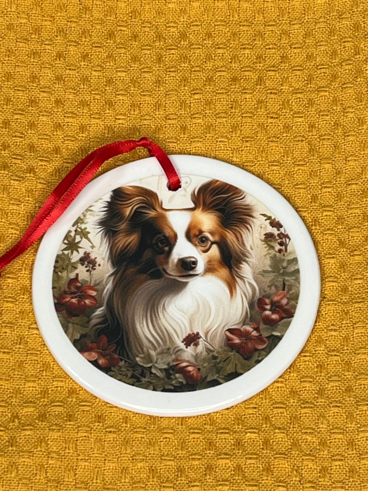 Papillon Christmas ornament