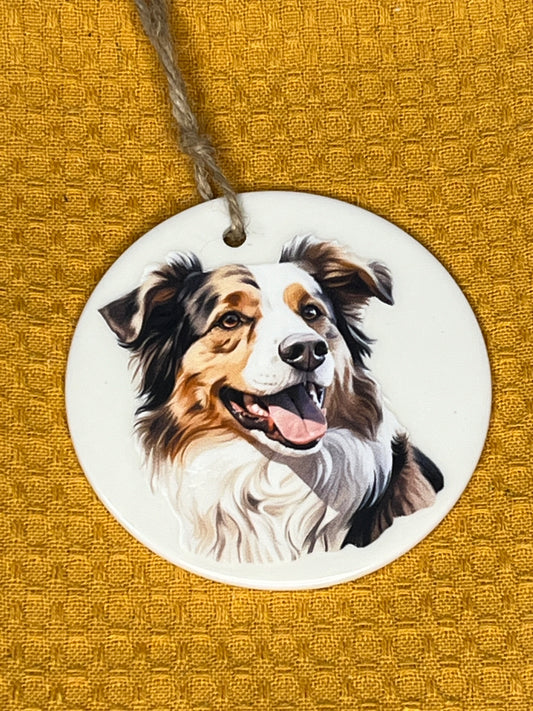 Australian Shepherd ceramic ornament