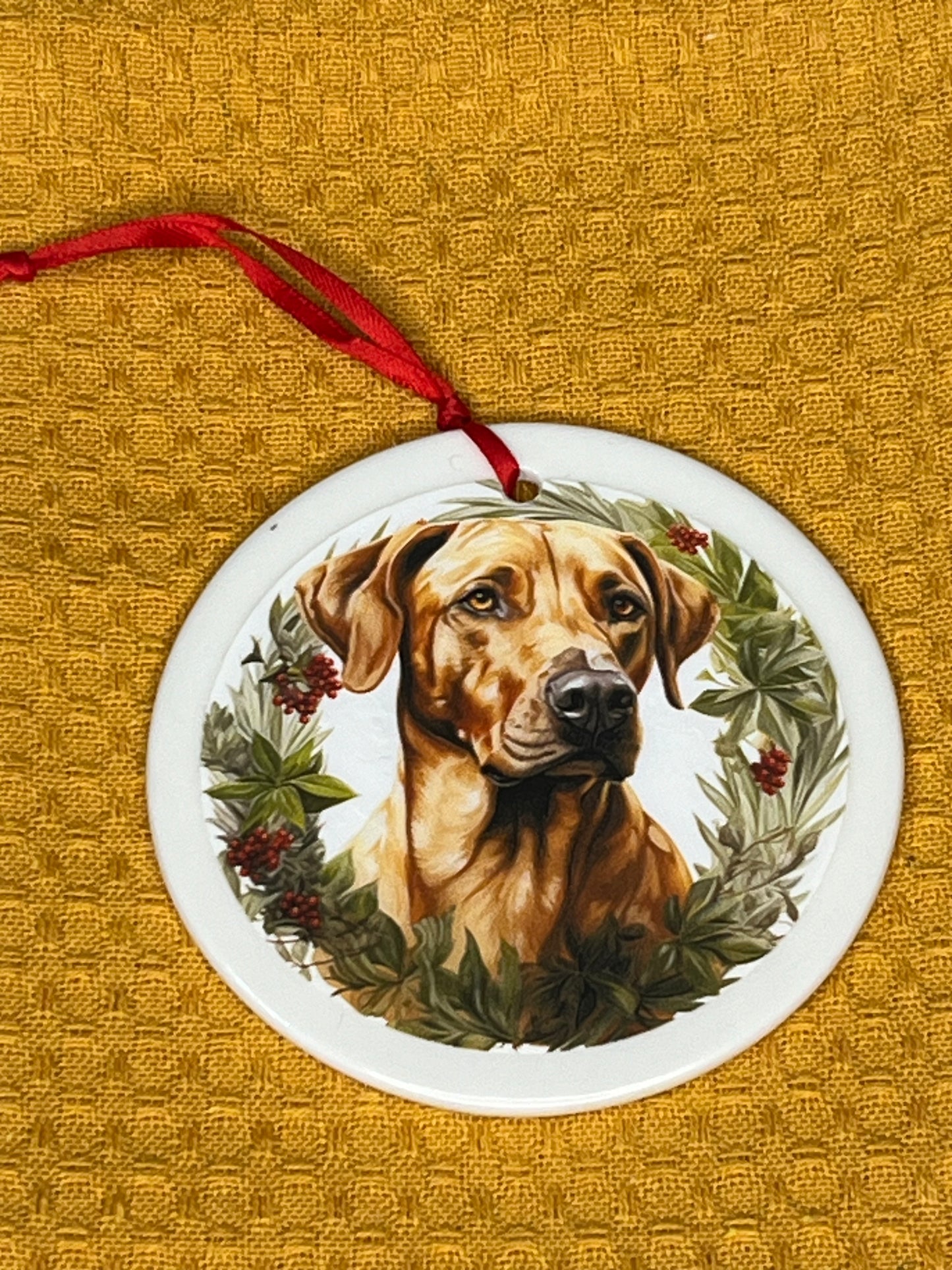 Rhodesian ridgeback Christmas ornament