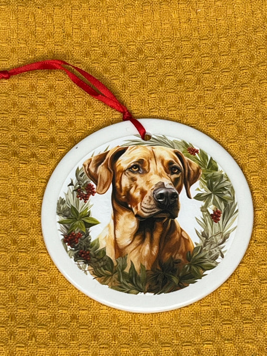 Rhodesian ridgeback Christmas ornament