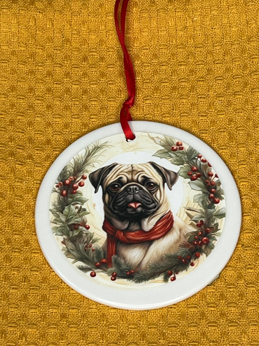 Pug Christmas ornament