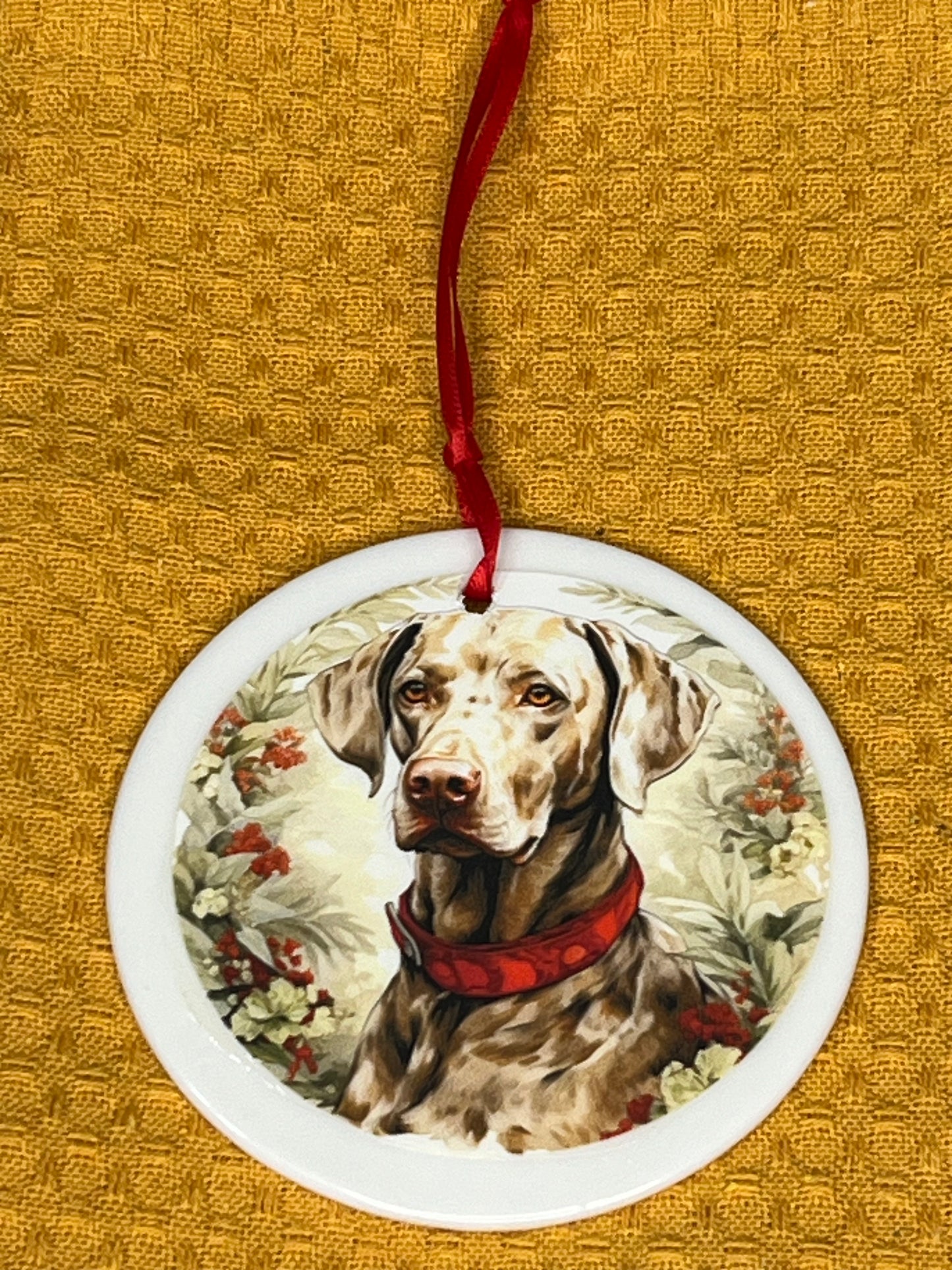 Weimaraner Christmas ornament