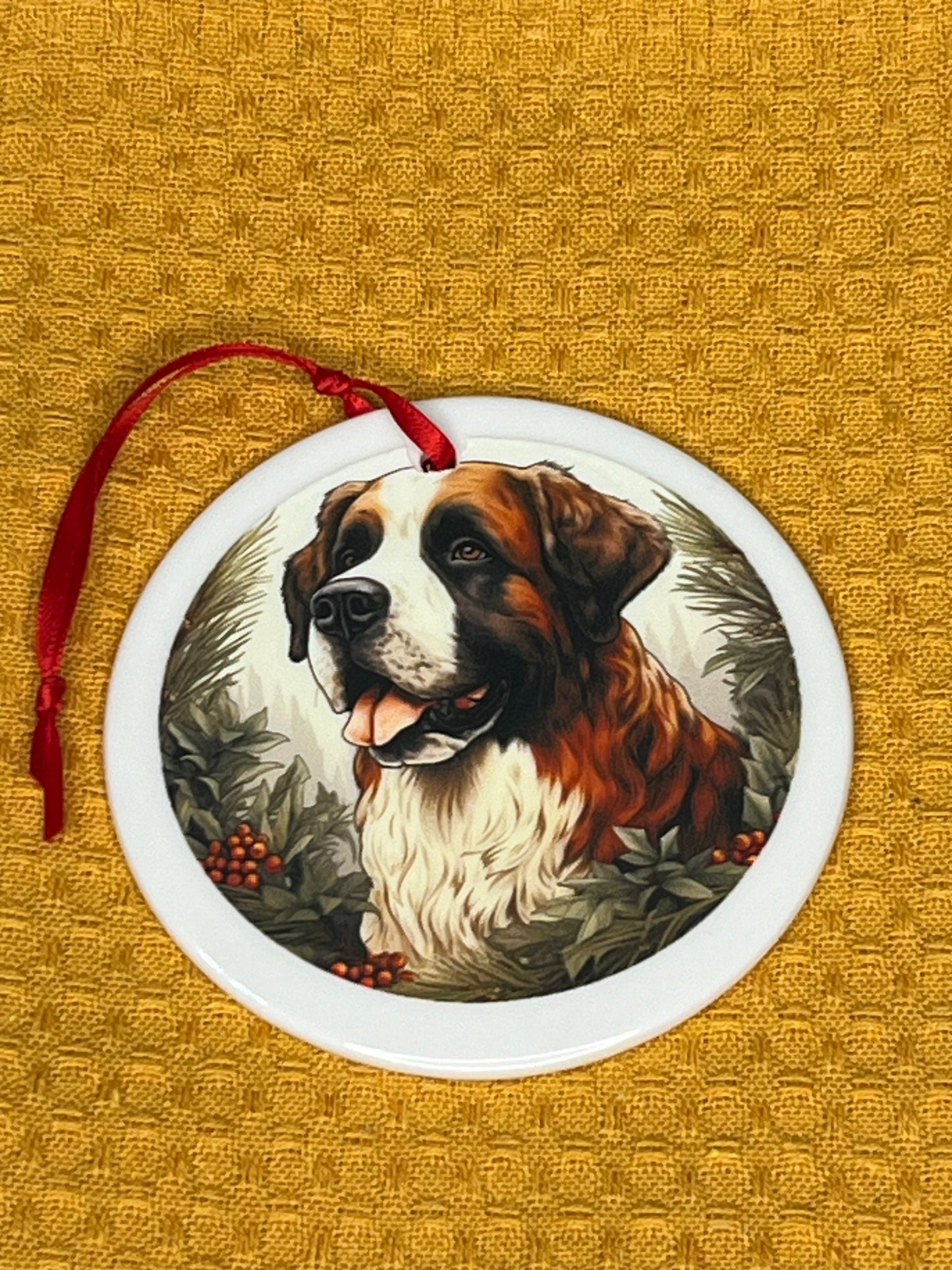 Saint Bernard Christmas ornament