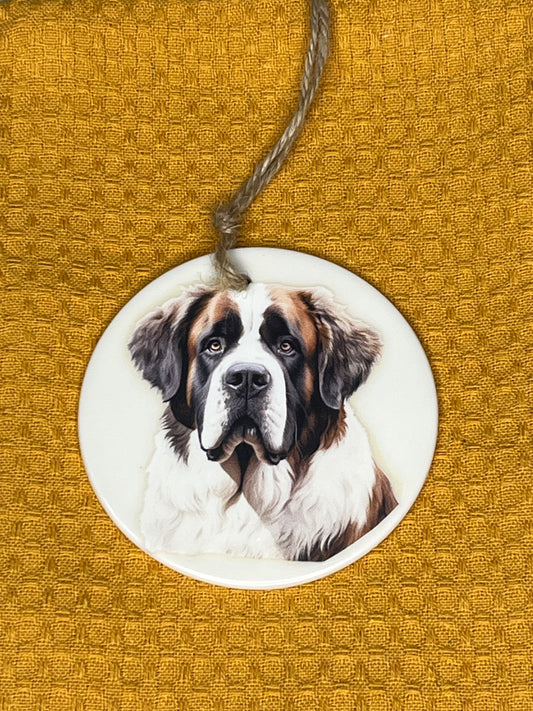 Saint Bernard ceramic ornament