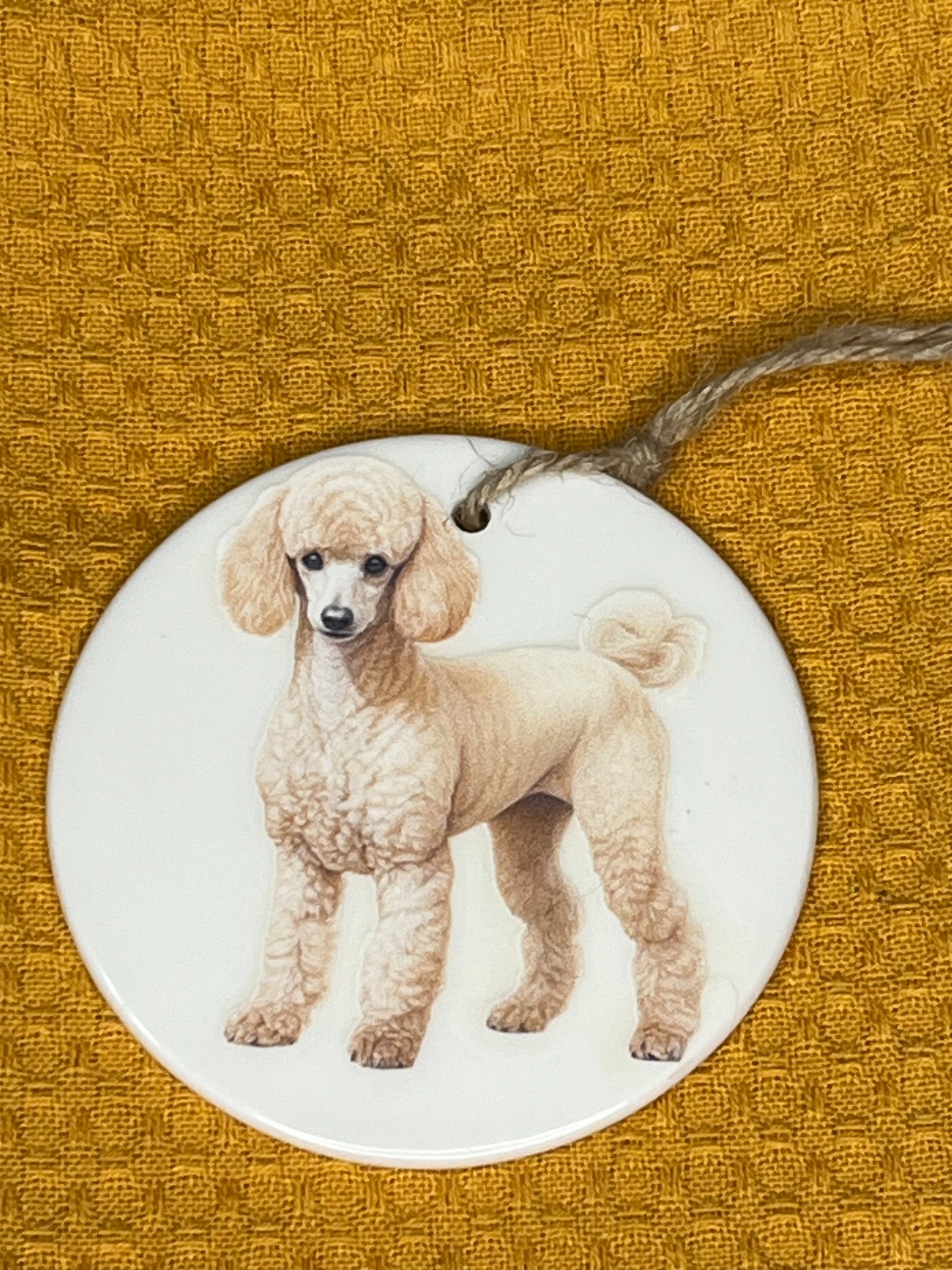 Miniature poodle ceramic ornament