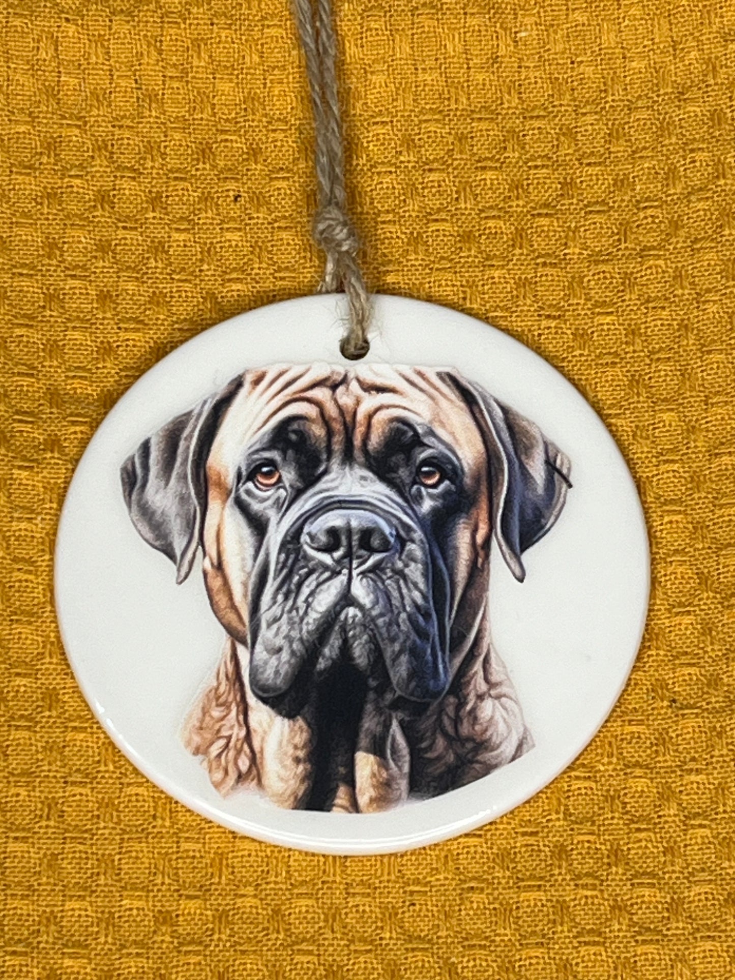 Bull mastiff ceramic ornament