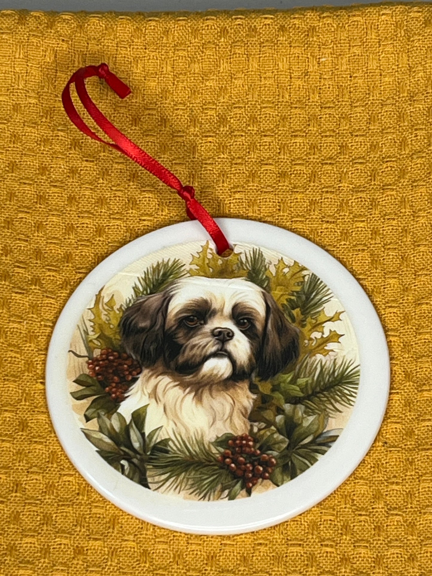 Shihtzu Christmas ornament