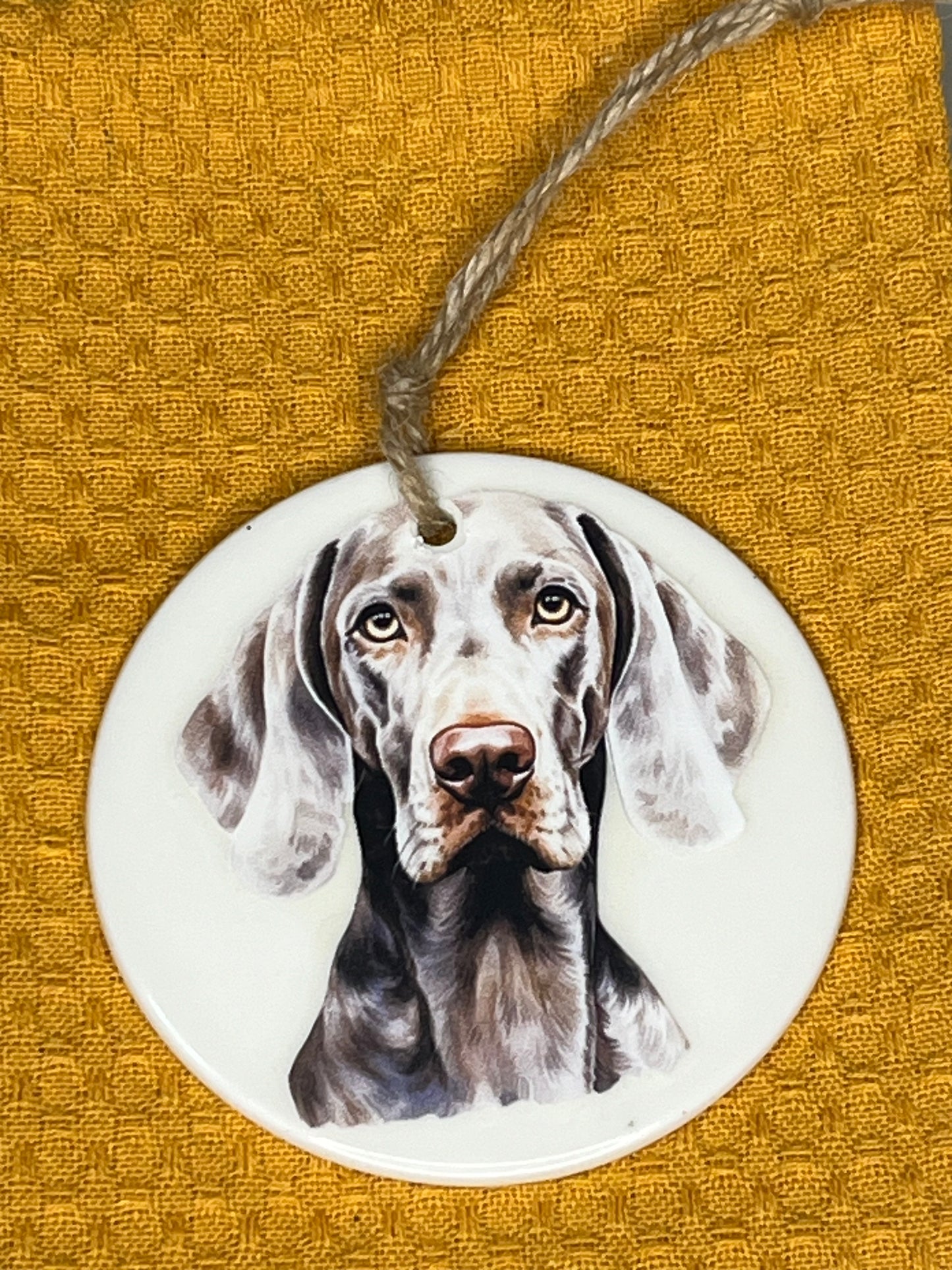 Weimaraner ceramic ornament