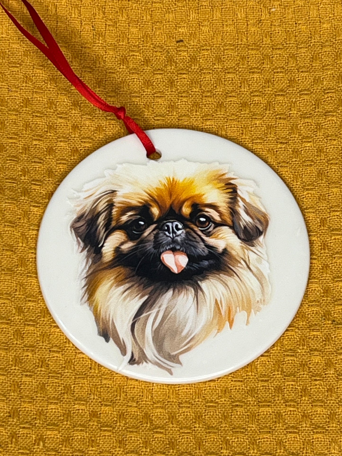 Pekingese ceramic ornament