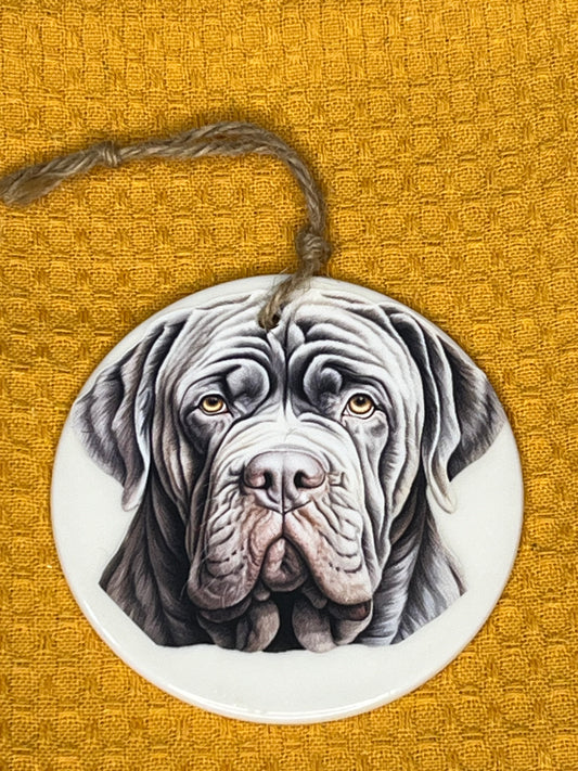 Neapolitan mastiff ceramic ornament