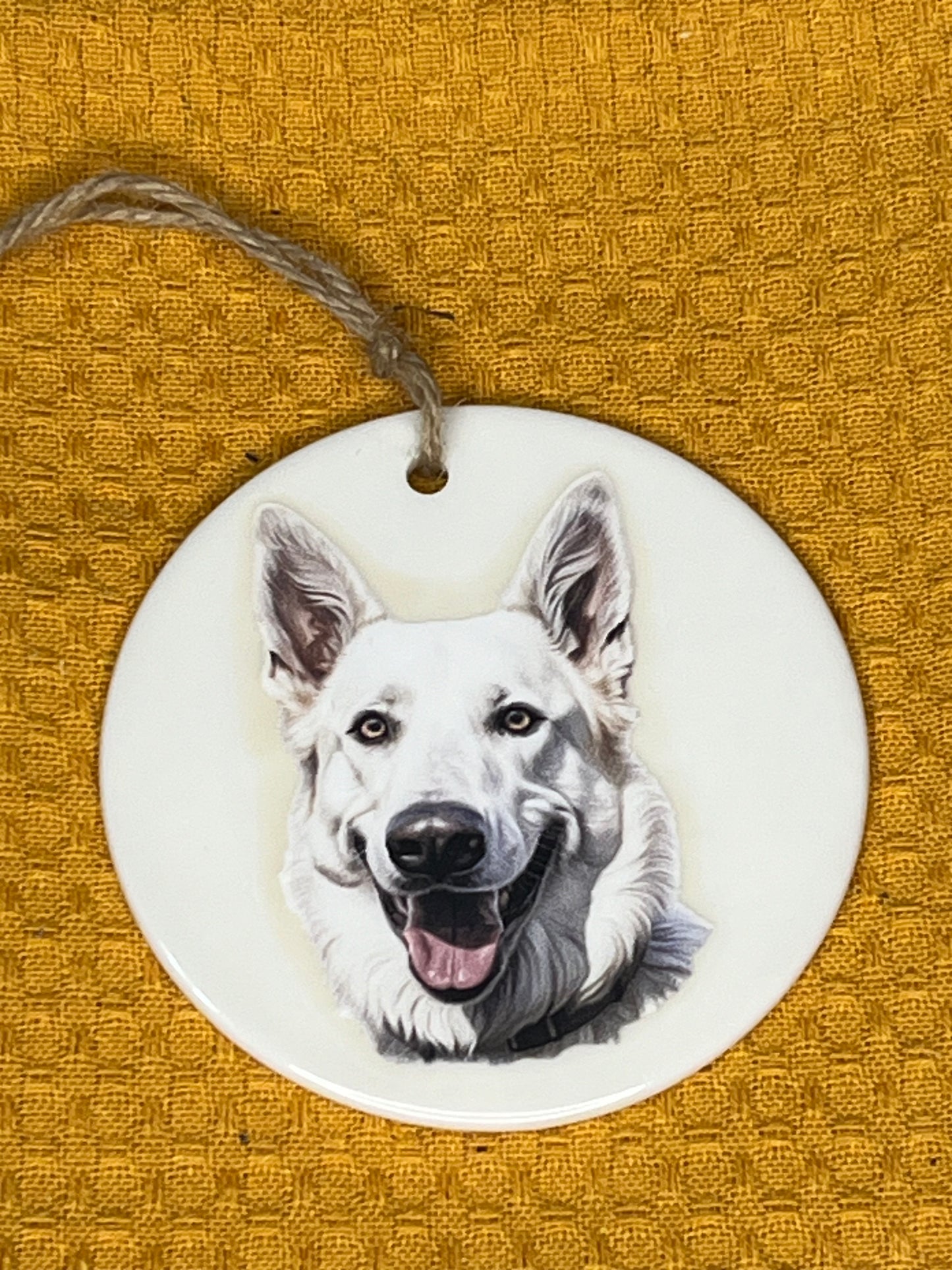 German Shepherd (White) ceramic ornament