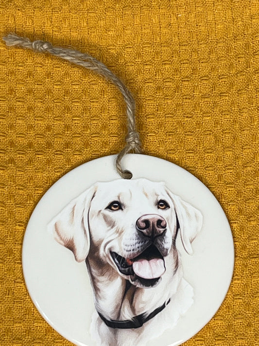 Labrador retriever ceramic ornament