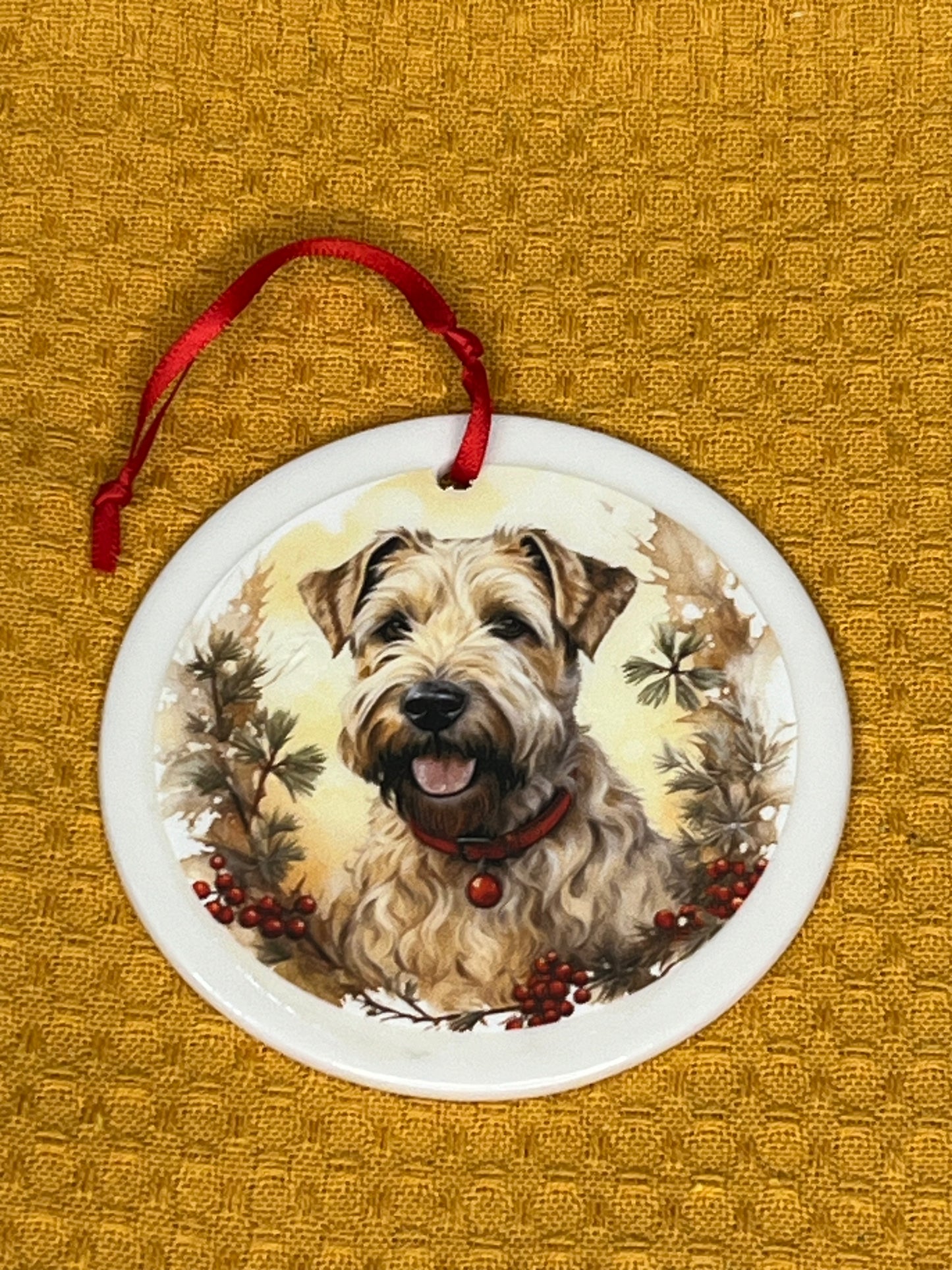 Wheaten terrier Christmas ornament