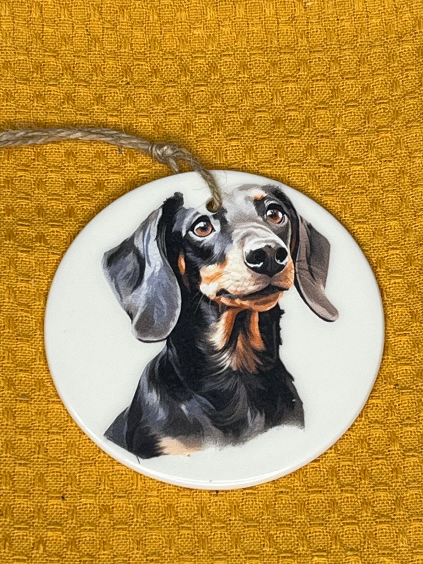 Dachshund ceramic ornament