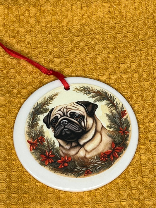 Pug Christmas ornament