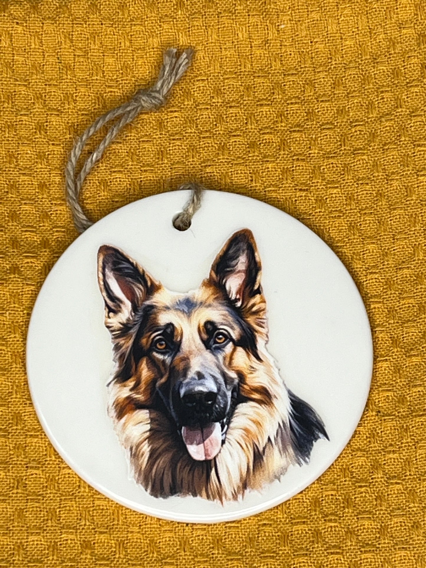 German shepherd ceramic ornament