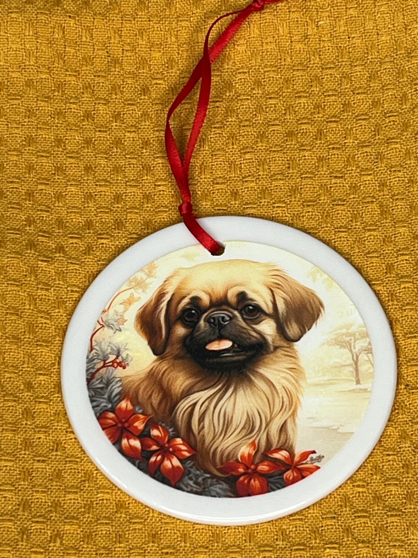 Pekingese Christmas ornament