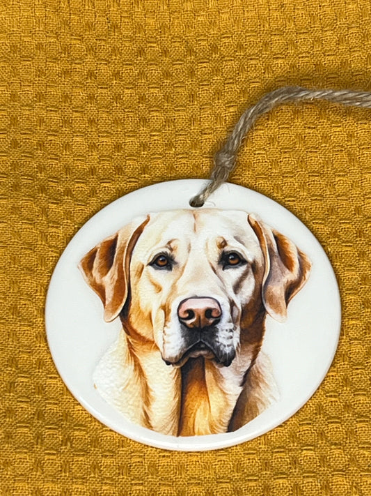 Labrador retriever ceramic ornament