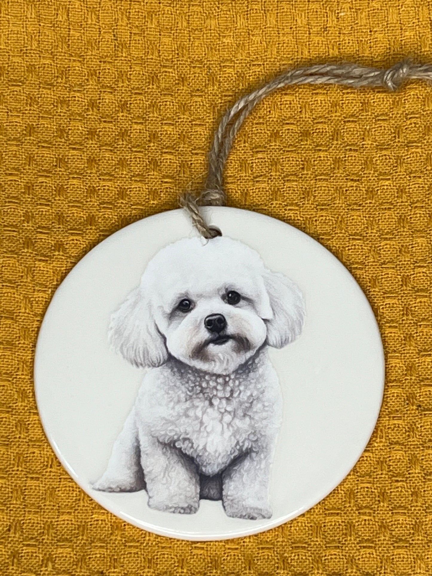 Bichon Frise ceramic ornament