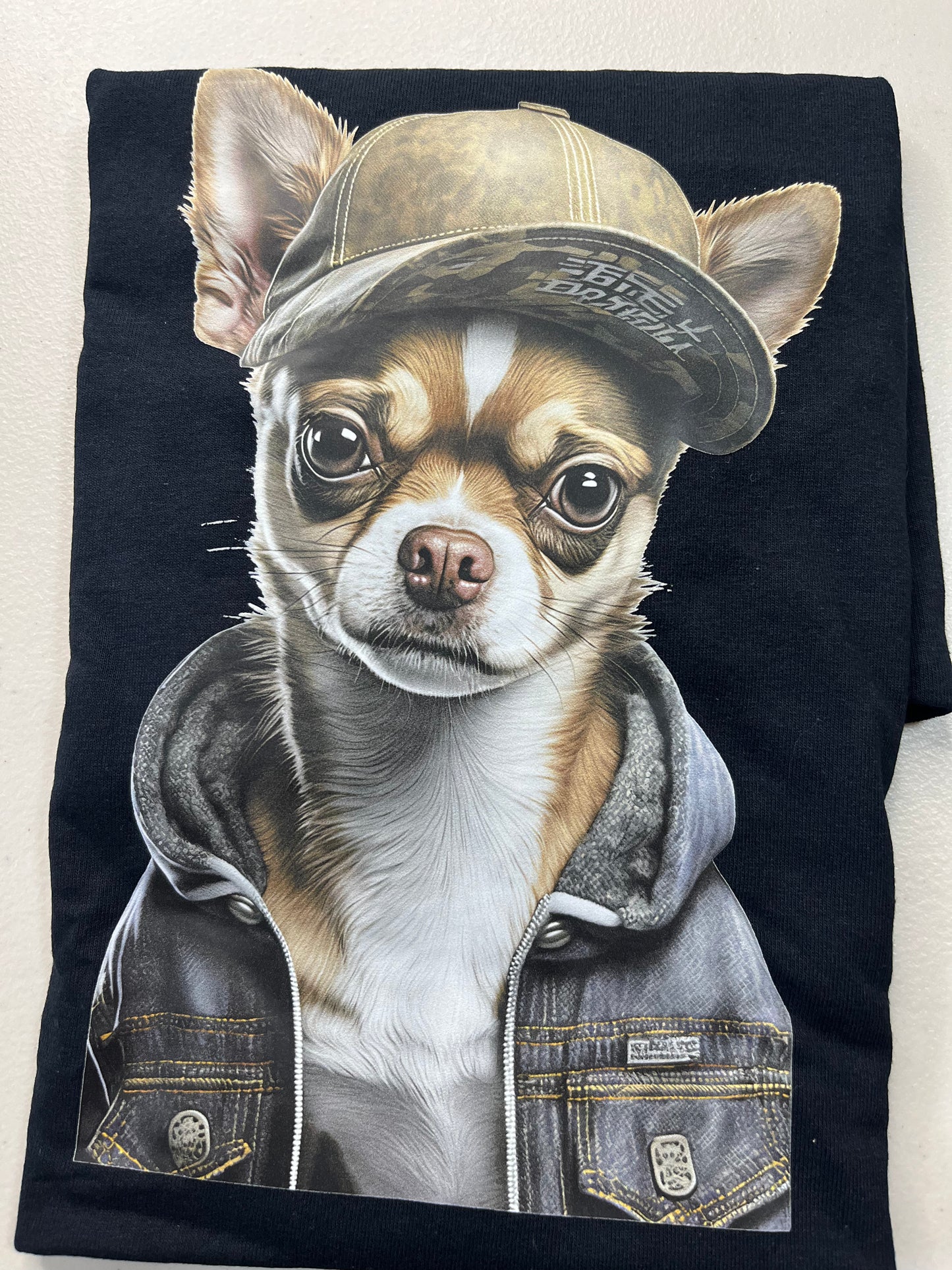 Chihuahua with cap and jacket T-shirt