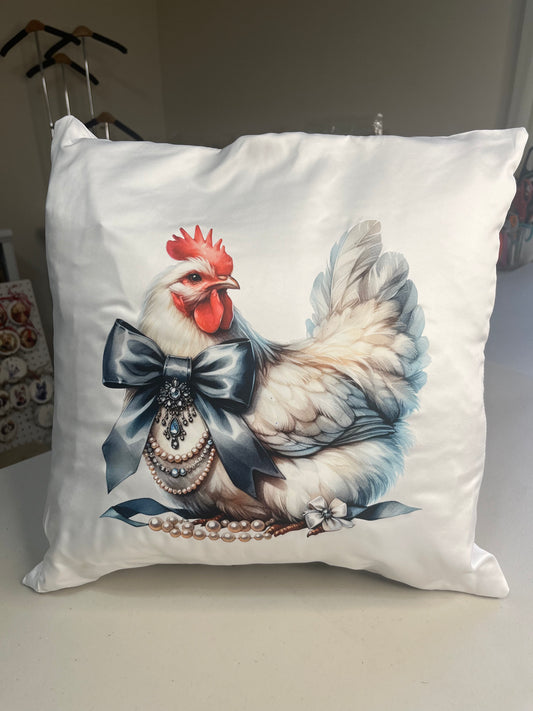 Elegant hen decorative pillow