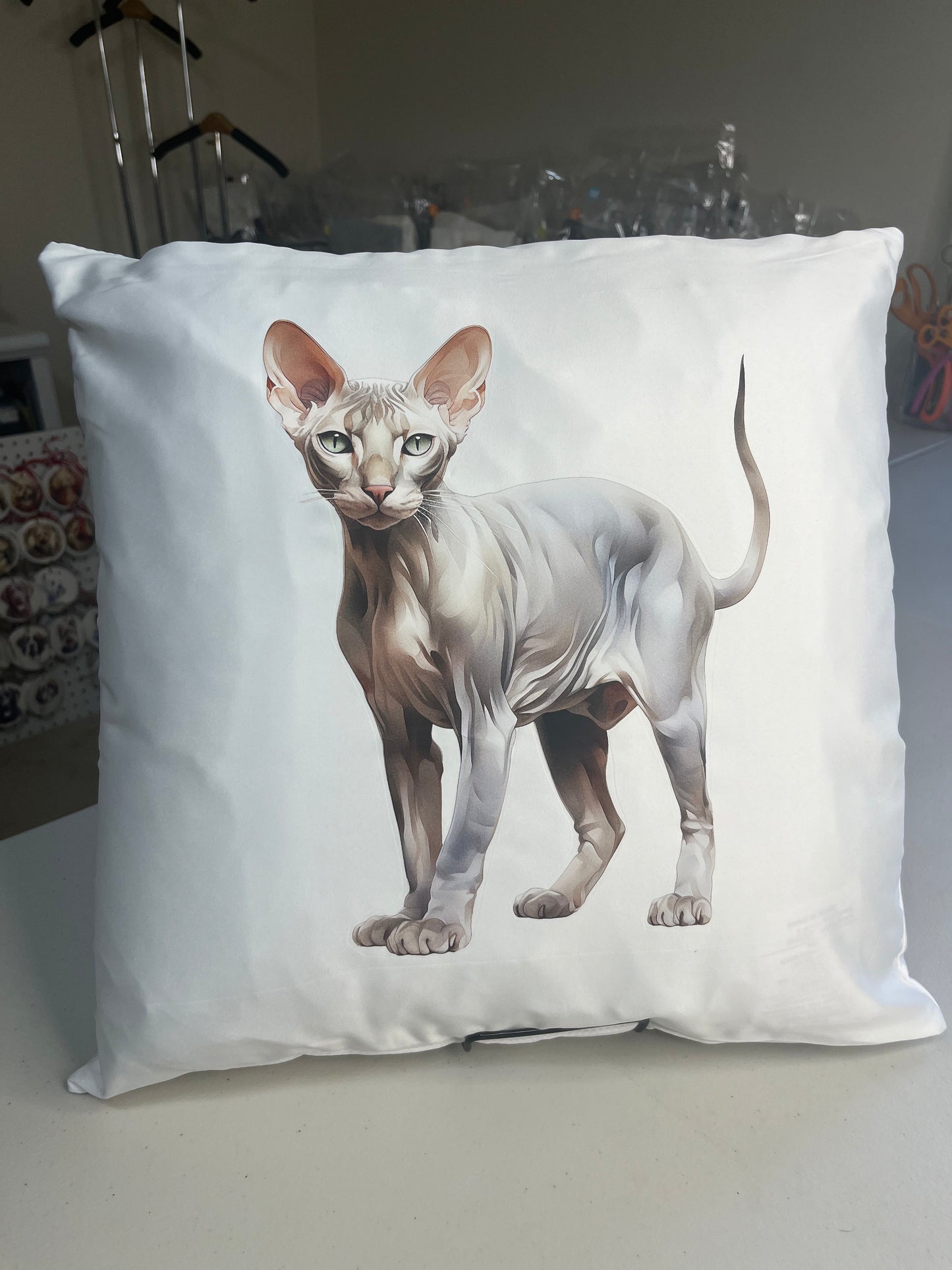 Sphynx cat decorative pillow