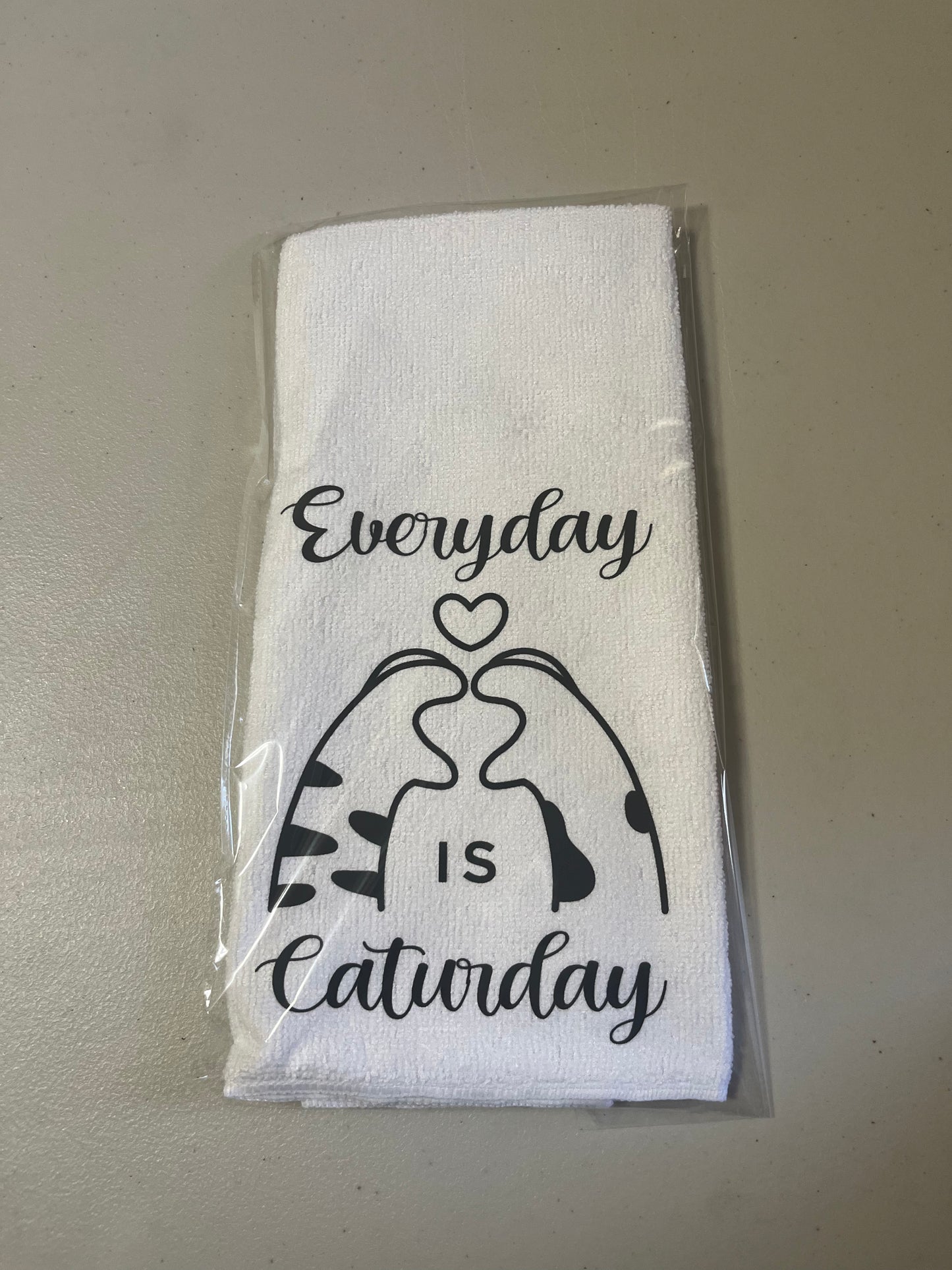 Everyday is Caterday kitchen towel