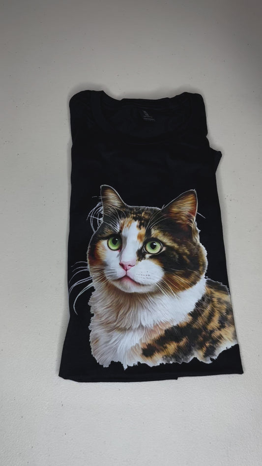 Domestic tortoise shorthair cat T-shirt